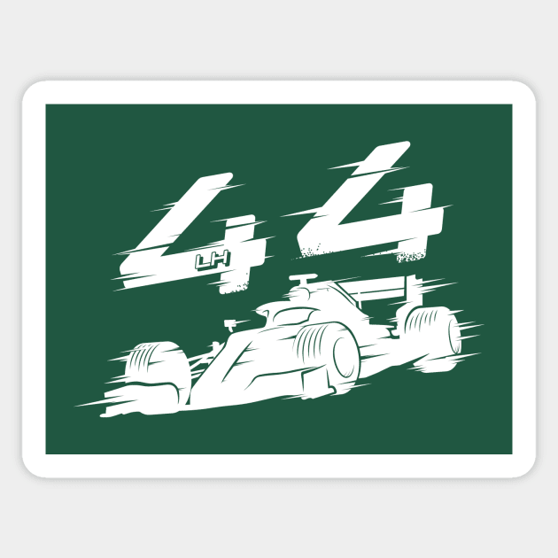 We Race On! 44 [White] Sticker by DCLawrenceUK